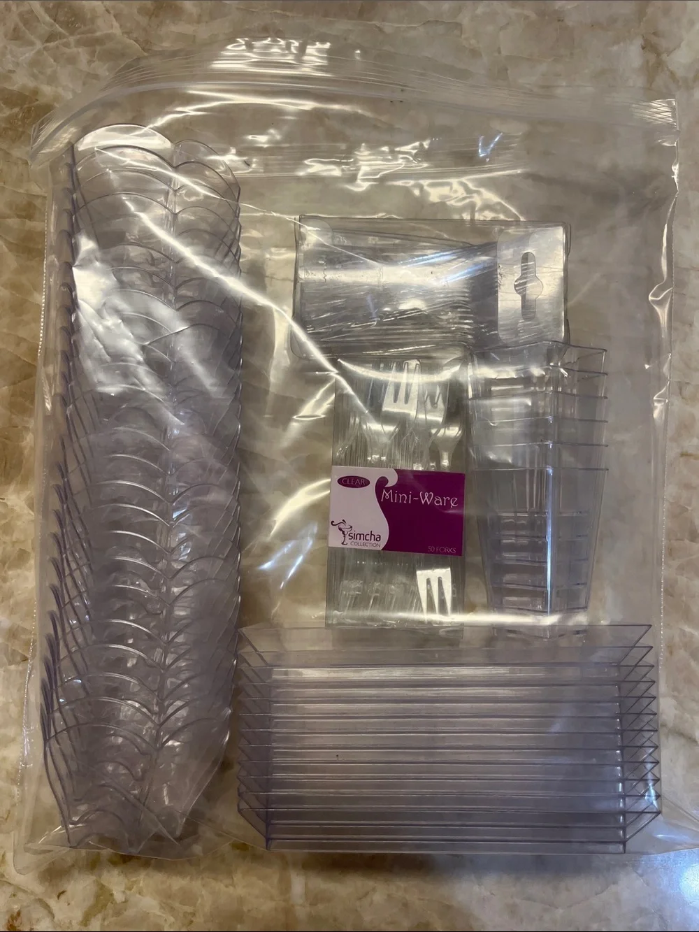 Mini-Ware Clear Disposable Party Tableware Set by
